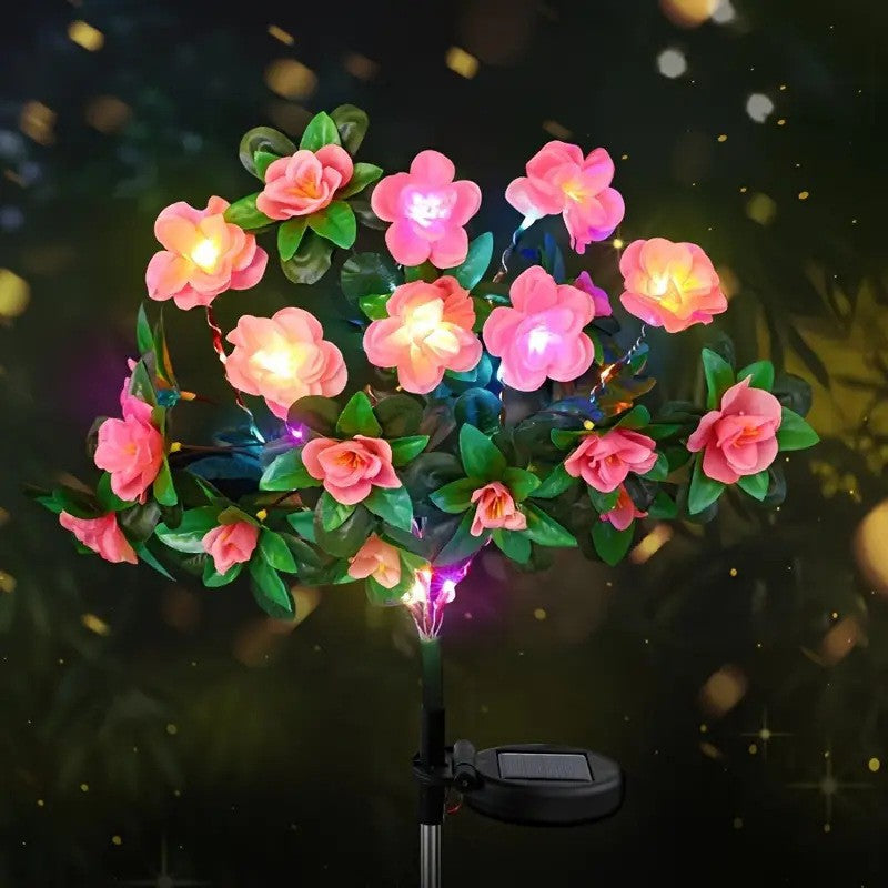 Solar Powered Azalea Flower Garden Light