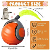 Interactive Cat Toys Ball Automatic Small Tail Rolling Ball Rechargeable Portable Pet Toys Pet Kittens Teaser Game Toys