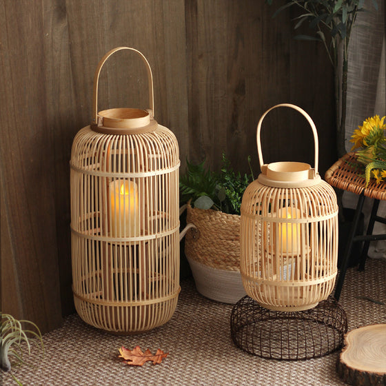 Bamboo-woven hand-held lantern Garden & Outdoor product image 1