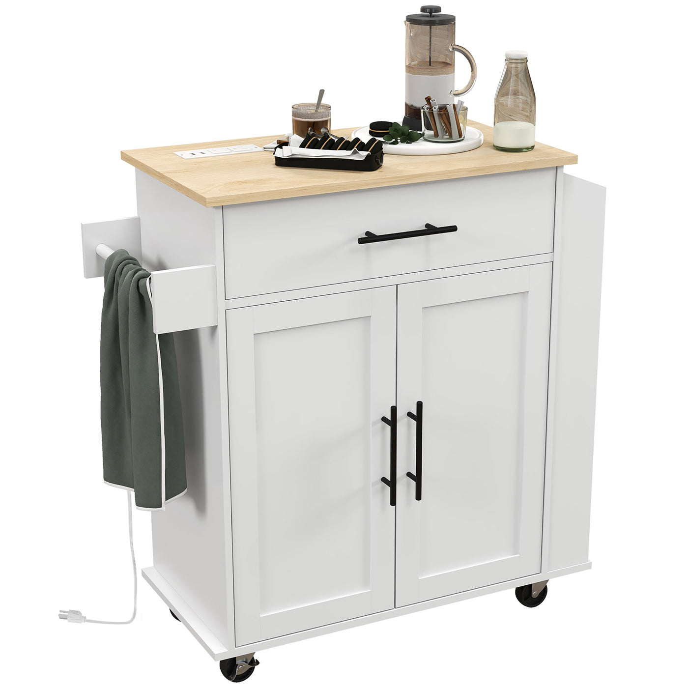 Kitchen island on wheels in kitchen lifestyle