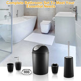 6-piece bathroom accessories set full lineup on counter
