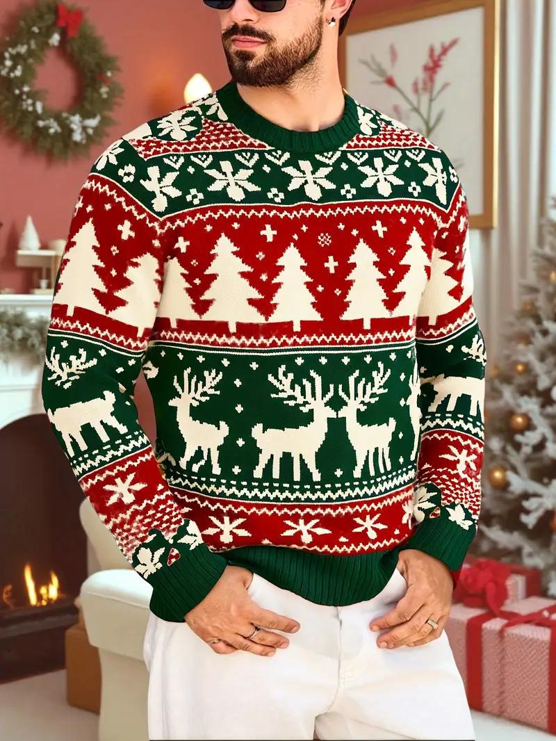 Christmas casual men's crew-neck long-sleeved hoodie