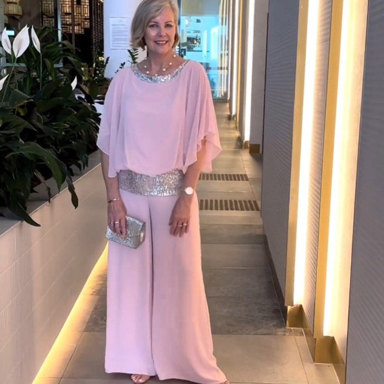Bat Sleeve Top and Wide Leg Pants