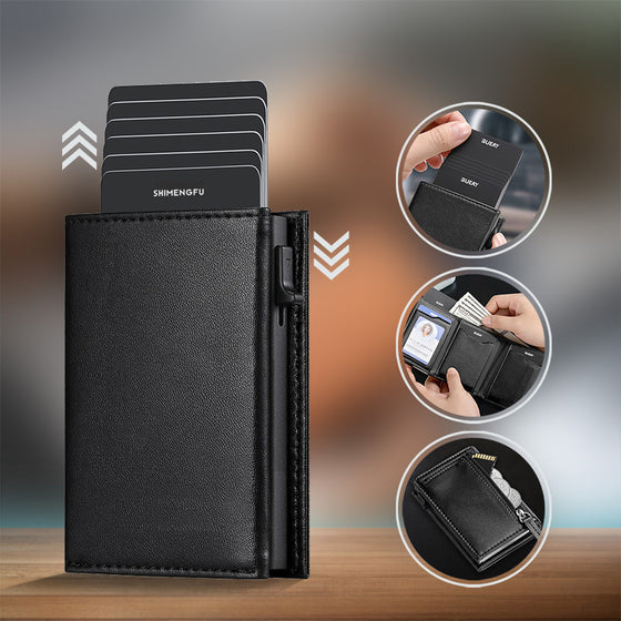 Leather Pop Up Card Holder Wallet - Image 1