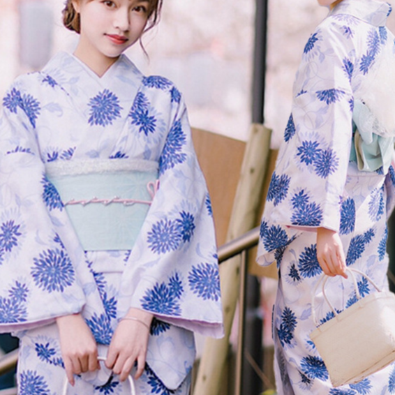 Women's Japanese Camellia Print Kimono Dress Set, All Yards, image 6 of 41
