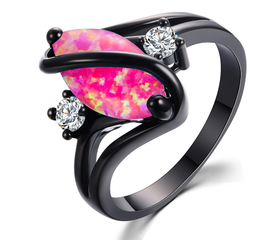 Opal Ring, Marquise Ring, S-Shaped Diamond Ring - Image 14