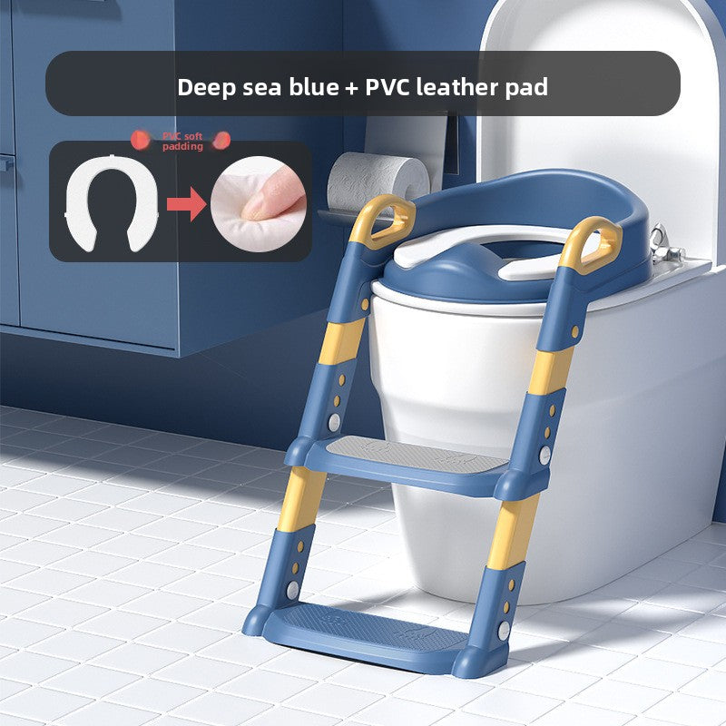 Foldable children's soft seat cushion toilet step