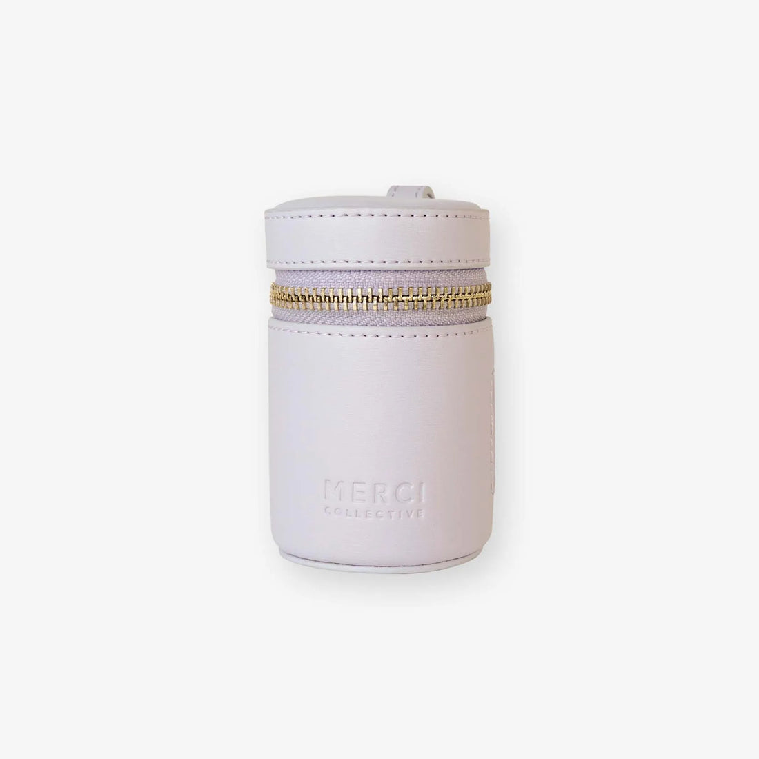 Vegan leather poop bag holder, lilac detail