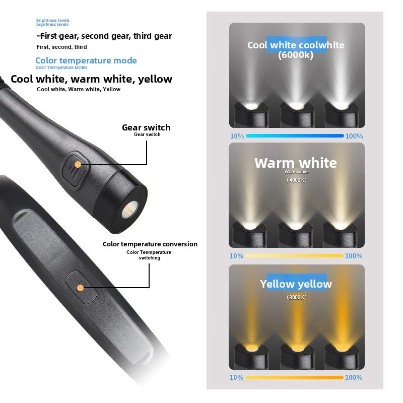 Adjustable USB Rechargeable LED Neck Lamp
