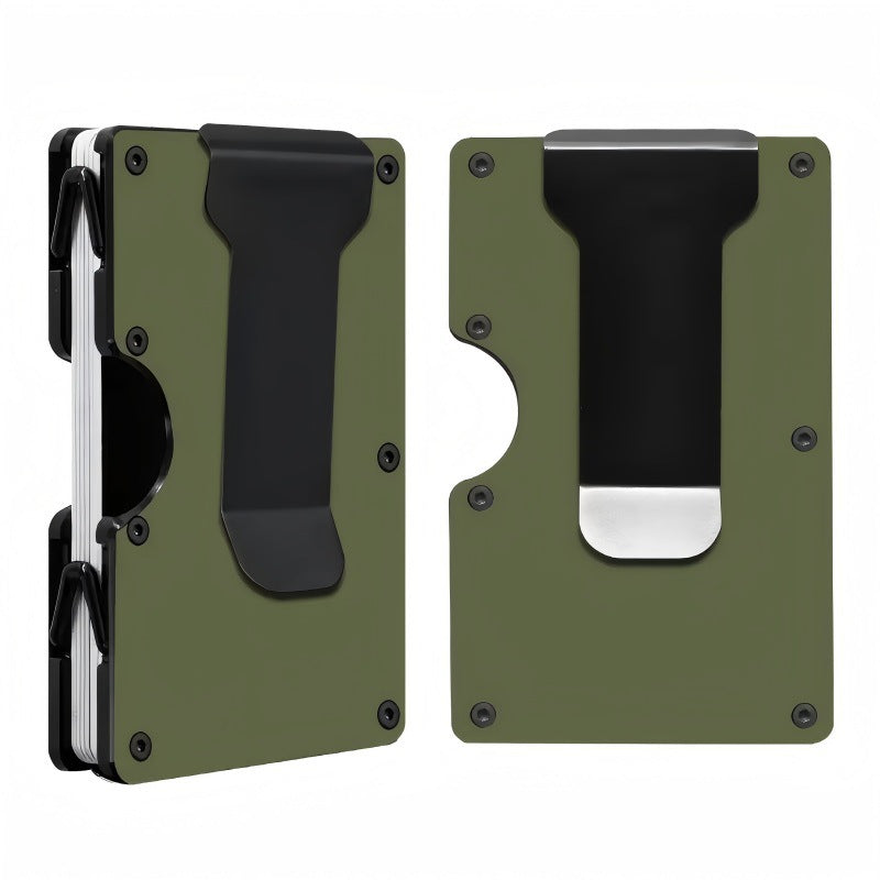Creative Aluminum Alloy RFID Blocking Card Holder Large Capacity Anti-Theft Metal Wallet