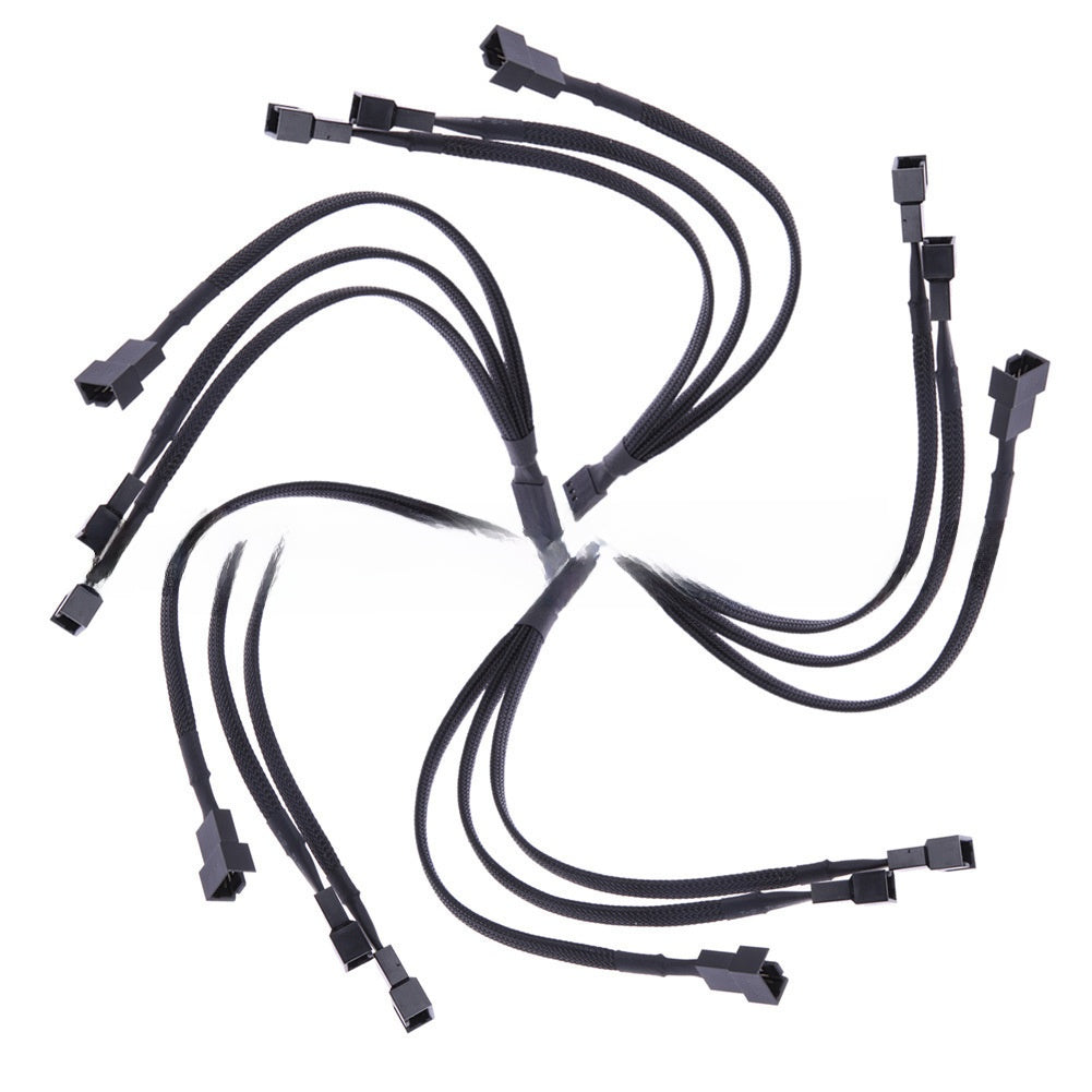 4PIN PWM Fan Splitter Cable 1 to 3 with Snakeskin Sleeve