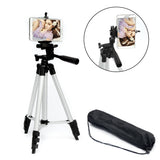 Universal phone clamp on tripod top mount