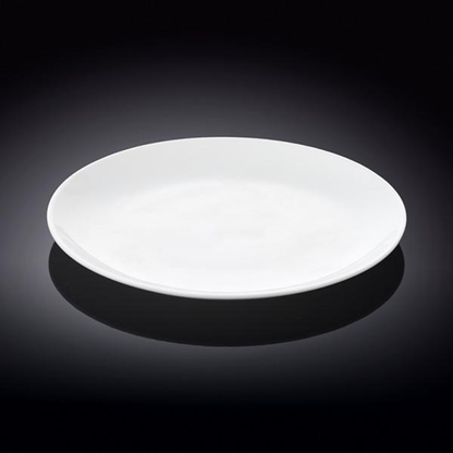 Wilmax White Porcelain Rolled Rim Dinner Plate, 9 in
