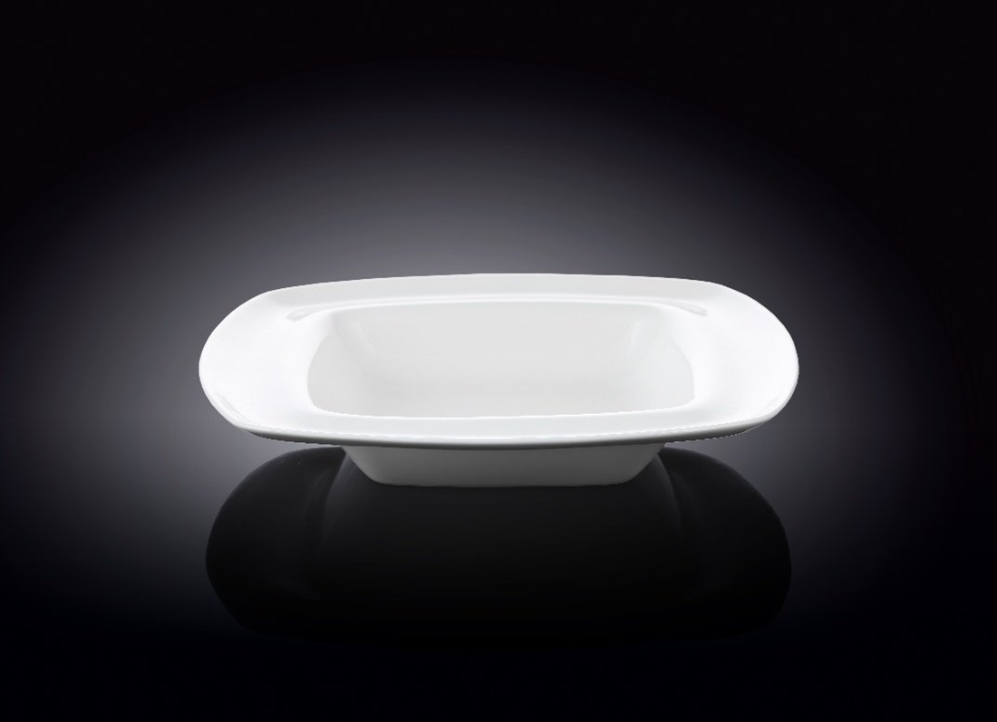 Wilmax Porcelain Square Deep Plate, 8.5 in / 300 ml