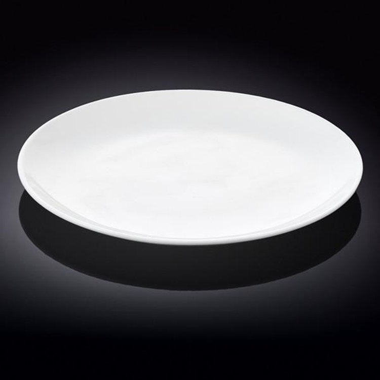 Wilmax Fine Porcelain Rolled Rim Round Platter, 12 in / 30.5 cm
