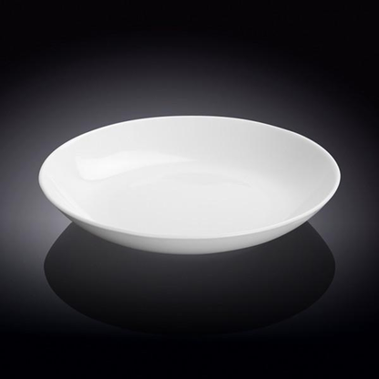 Wilmax Fine Porcelain Round Deep Plate, 9 in / 23 cm, White