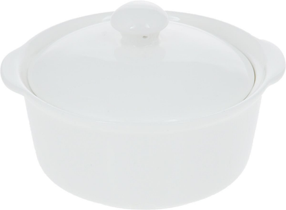 Wilmax Fine Porcelain Soup Cup with Lid, 9 oz, 4.5 in, Set of 6