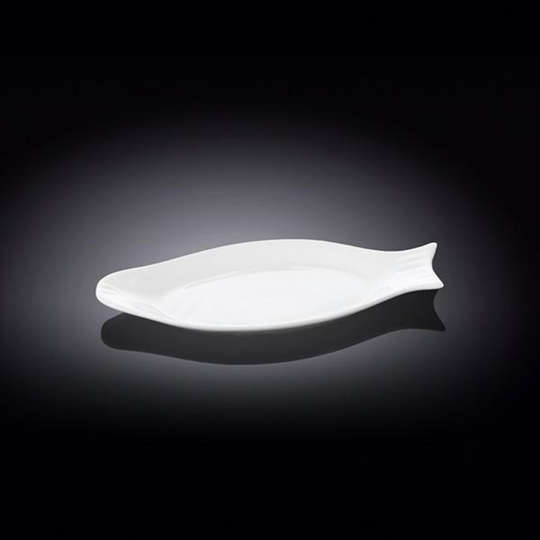 Wilmax White Porcelain Fish Plate, 10 in (Set of 6)