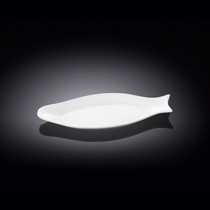 Wilmax White Porcelain Fish Plate, 10 in (Set of 6)