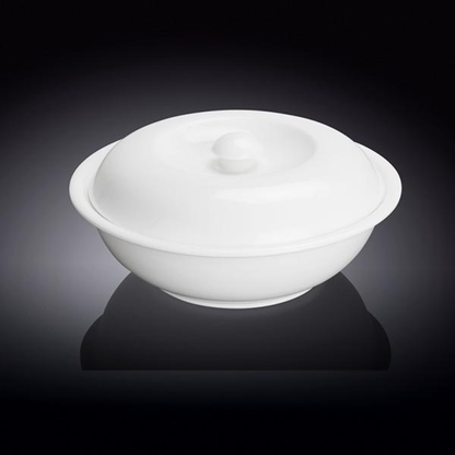 Wilmax White Porcelain Bowl with Lid, 10 in (57 fl oz)