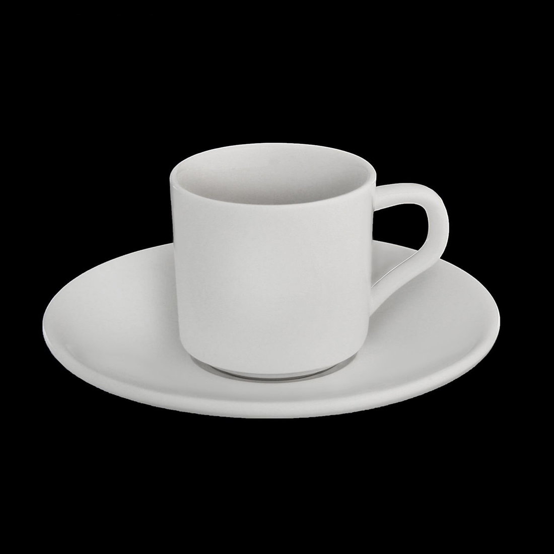 Wilmax Fine Porcelain Cappuccino Cup and Saucer Set, 3 oz, Set of 6