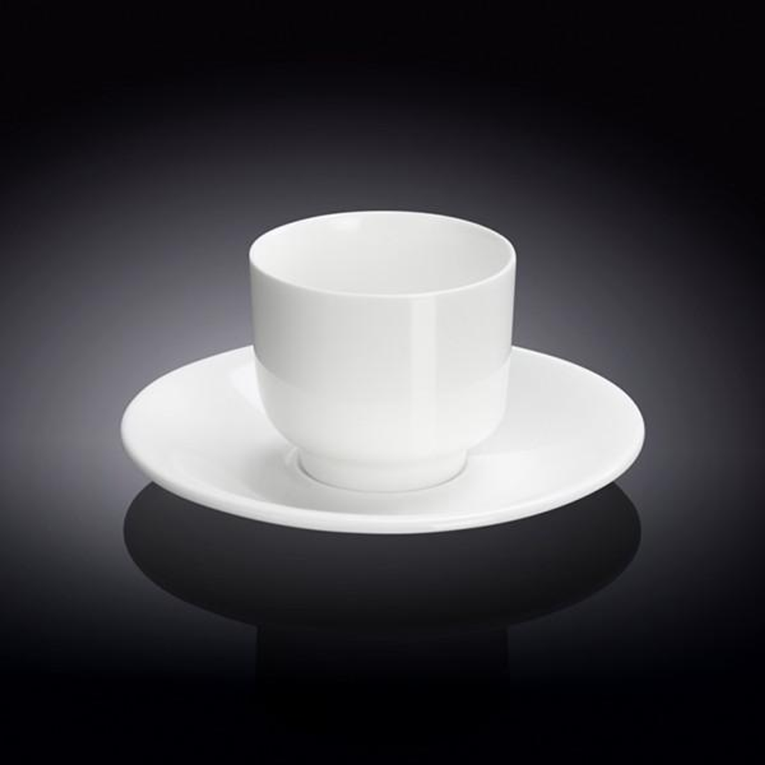 Wilmax Fine Porcelain Tea Cup and Saucer Set, 5 oz, Set of 6