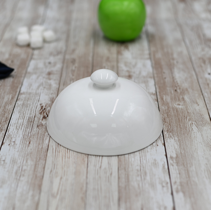 Wilmax White Porcelain Plate Cover Lid, 5 in (12.5 cm)