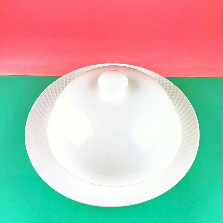 Wilmax Fine Porcelain Plate Cover Lid, 7 in, Set of 4