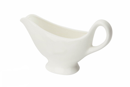 Wilmax Fine Porcelain Sauce Boat, 6 oz, White, Set of 4