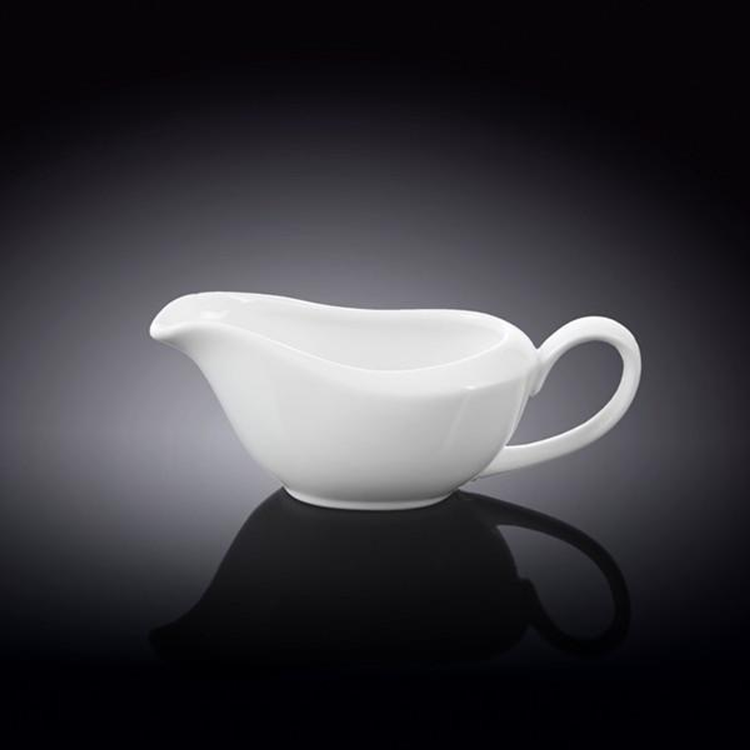 Wilmax White Porcelain Sauce Boat, 3 fl oz (100 ml)