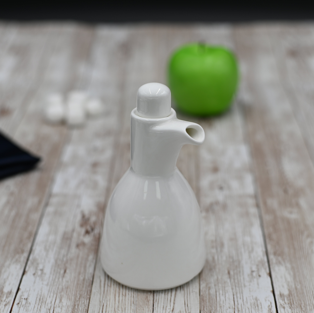 Wilmax White Porcelain Oil and Vinegar Bottle, 8 oz (230 ml)