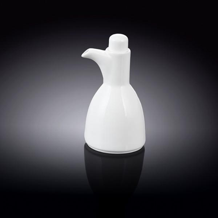 Wilmax White Porcelain Oil and Vinegar Bottle, 8 oz (230 ml)
