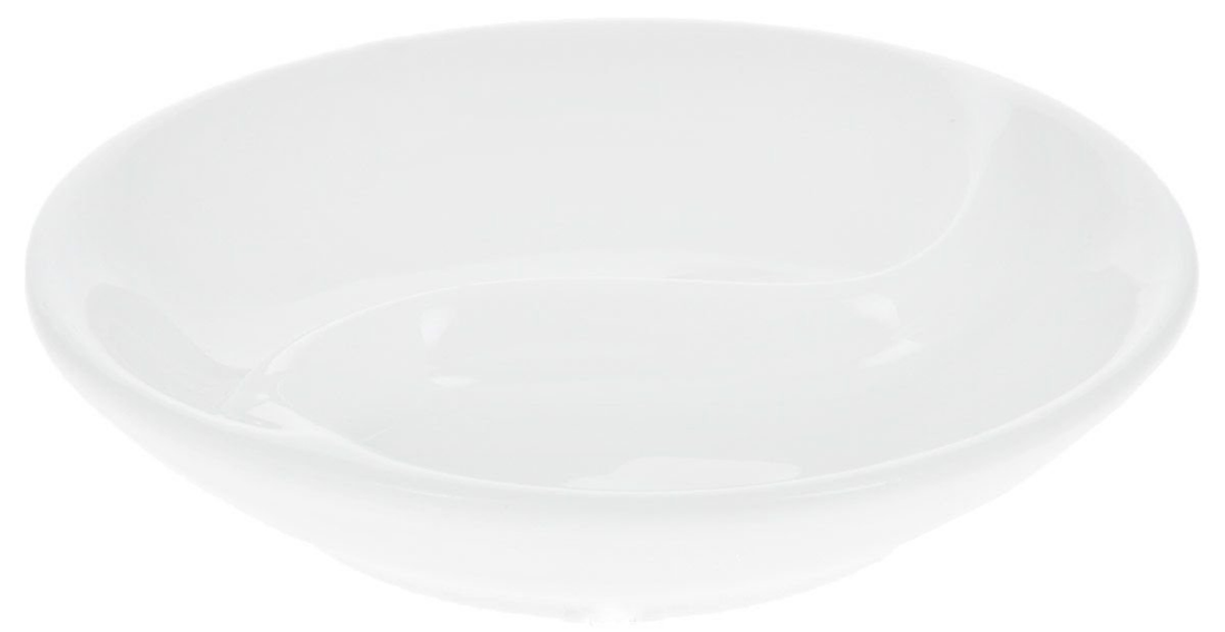 Wilmax White Porcelain Divided Soy Dish, 3.5 in