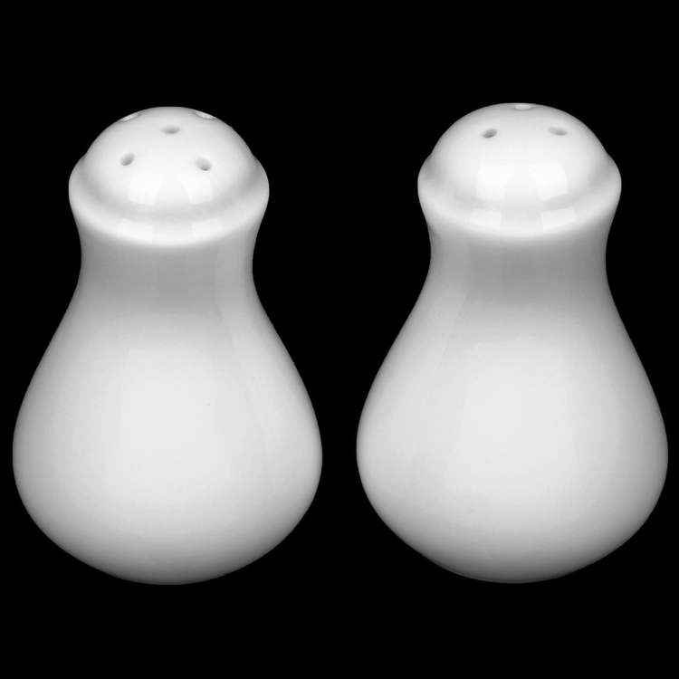 Wilmax Fine Porcelain Salt and Pepper Set, White, Set of 4
