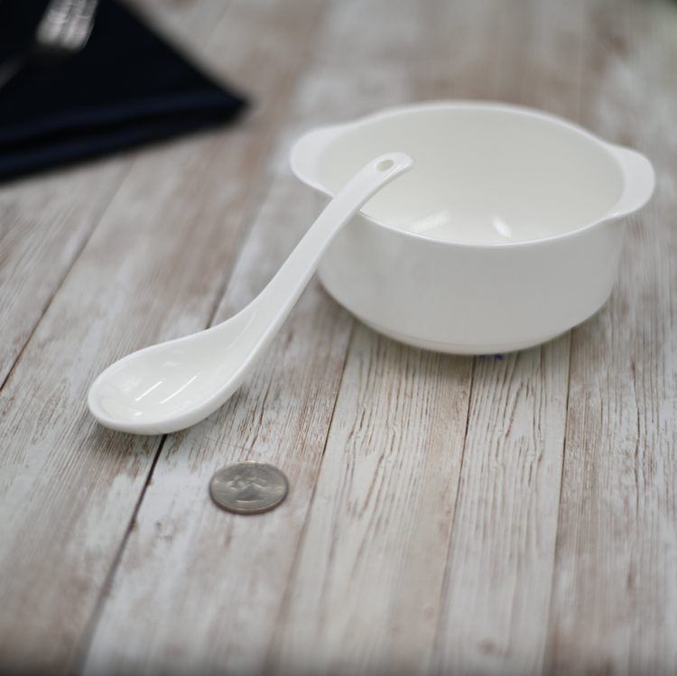 Wilmax Fine Porcelain Soup Cup with Handles, 11 oz, 4.25 in, Set of 4