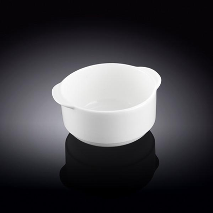 Wilmax Fine Porcelain Soup Cup with Handles, 11 oz, 4.25 in, Set of 4