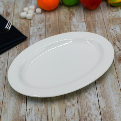 Wilmax White Porcelain Oval Platter, 12 in (Model WL-992025)