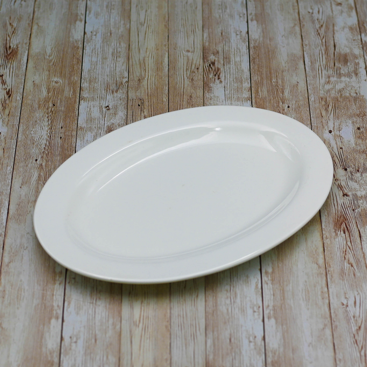 Wilmax White Porcelain Oval Platter, 14 in (Model WL-992026)