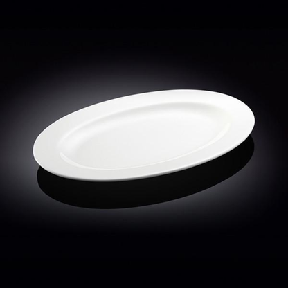 Wilmax White Porcelain Oval Platter, 14 in (Model WL-992026)