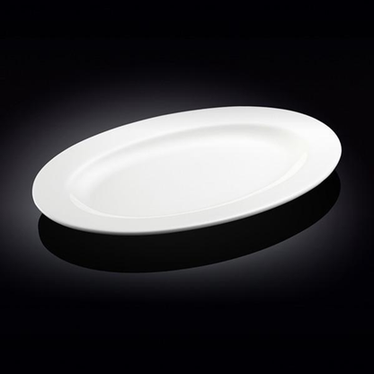 Wilmax Fine Porcelain Oval Serving Platter, 16 in / 40.5 cm, White