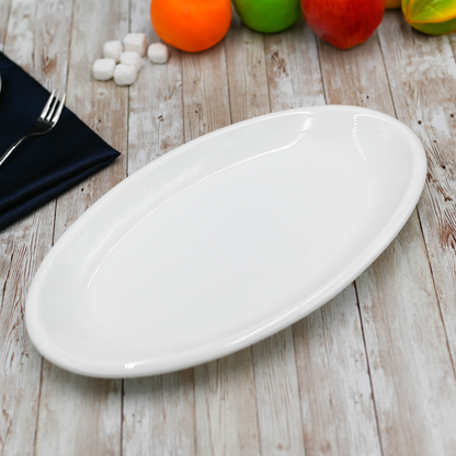 Wilmax White Porcelain Oval Platter, 14.5 in