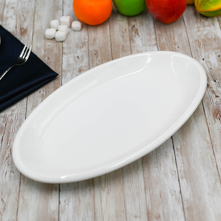 Wilmax White Porcelain Oval Platter, 14.5 in