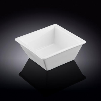 Wilmax White Porcelain Square Dish, 4.25 x 4.25 in