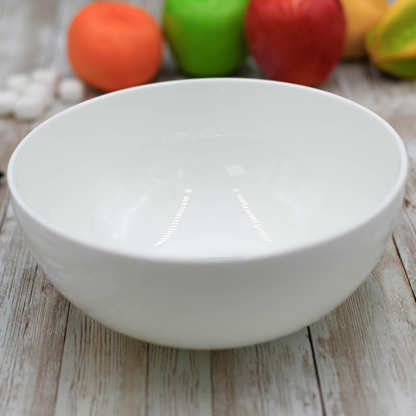 Wilmax Fine Porcelain Round Serving Bowl, 57 oz, 8 in, Set of 4