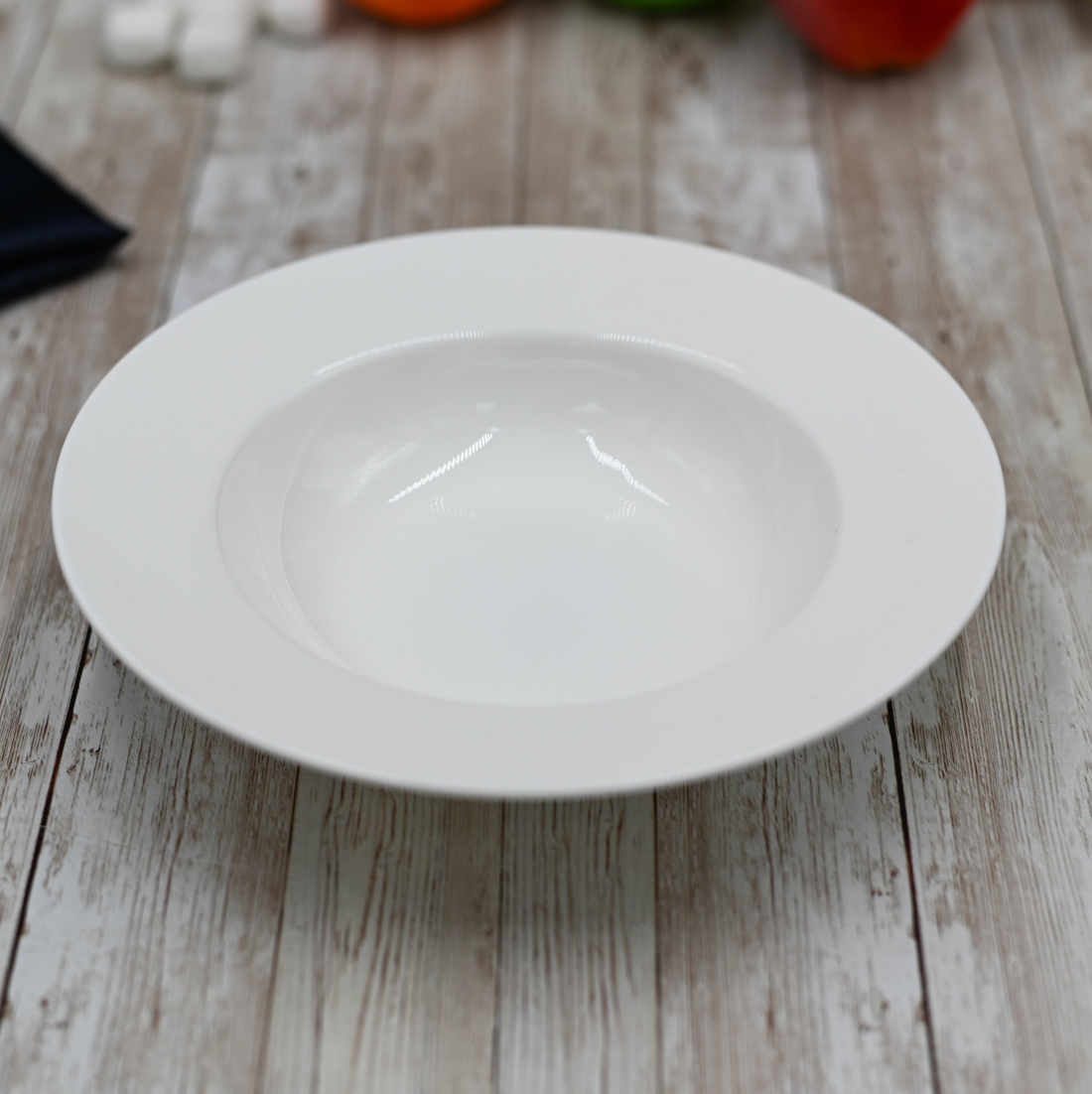 Wilmax Fine Porcelain Deep Plate, 8 in, Set of 6