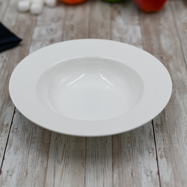 Wilmax Fine Porcelain Deep Plate, 8 in, Set of 6