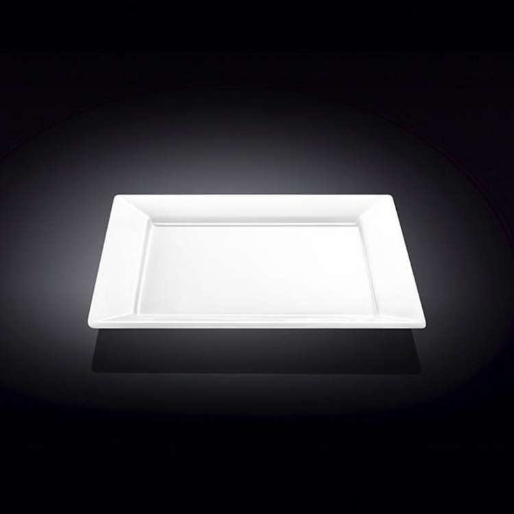 Wilmax White Porcelain Square Dinner Plate, 10 in