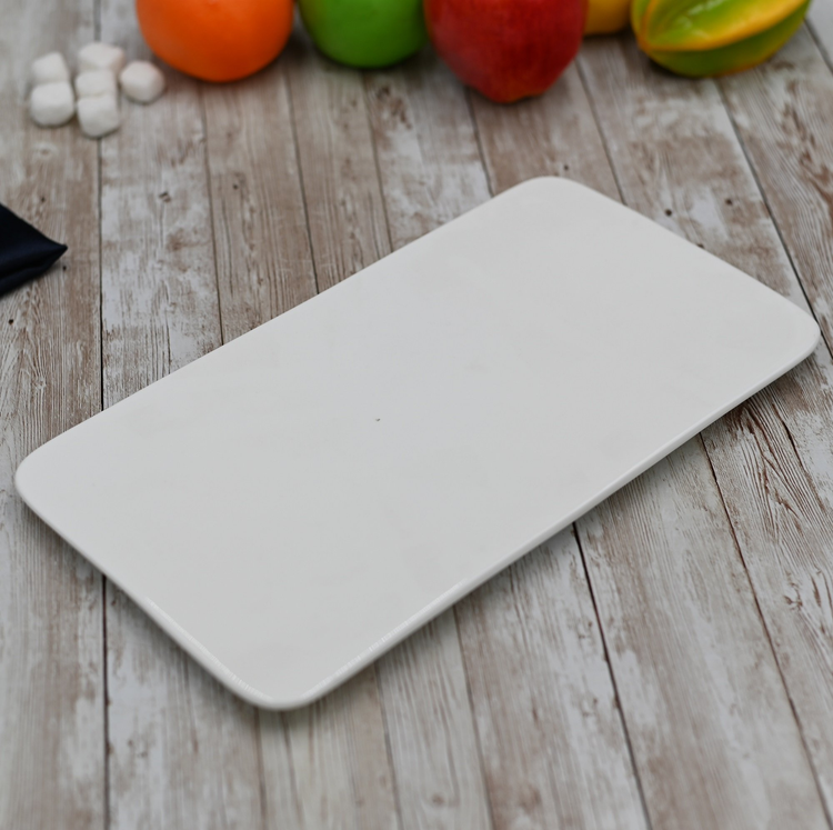 Wilmax White Porcelain Flat Platter, 12 x 6.5 in