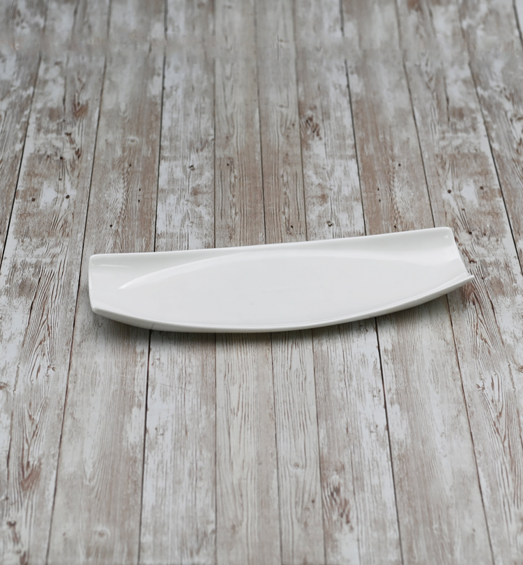 Wilmax White Porcelain Flat Rectangular Serving Dish, 14 in