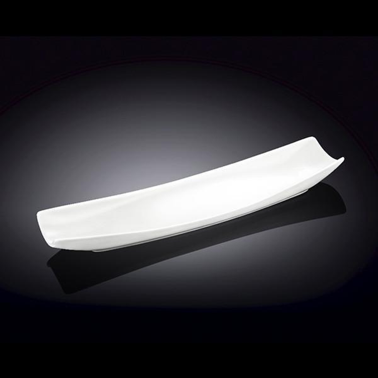 Wilmax White Porcelain Flat Rectangular Serving Dish, 14 in